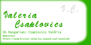 valeria csaplovics business card